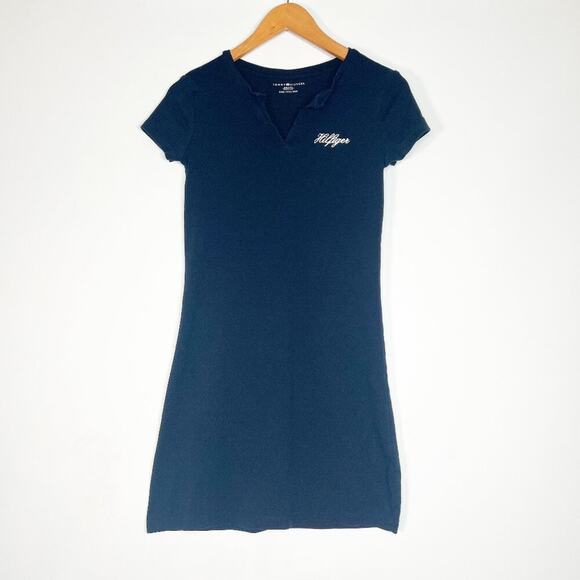 Tommy Hilfiger Navy Cotton Knit Shirt Tee T-shirt Dress - Picture 1 of 9